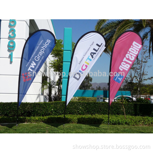 Outdoor windproof feather flag pole